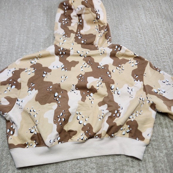 Nike Hoodie Women Small Chocolate Chip Desert Camo Club Fleece Cropped - Picture 10 of 11